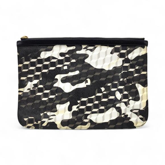 Pierre Hardy Camouflage Geometric Print Pouch in Black White - Mint Condition - Picture 1 of 7